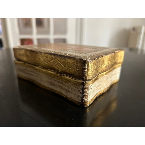 Image 1 of Boîte à bijoux vintage en bois florentin, 1970