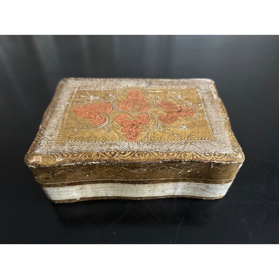 Image 1 of Boîte à bijoux vintage en bois florentin, 1970