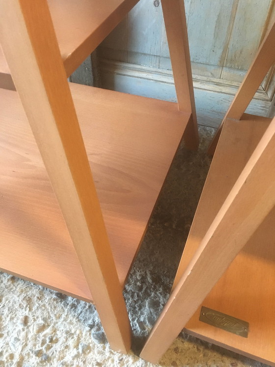 Image 1 of Paire d'étagères pyramidales "Jodhpur" en bois d'hévéa, Inde