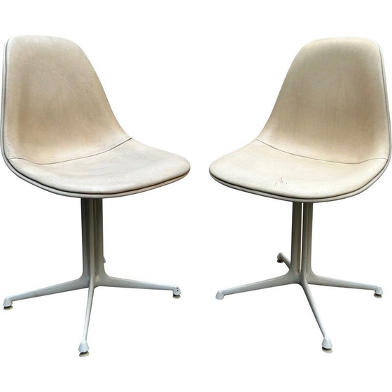 Image 1 of Paire de chaises La Fonda en fibre de verre et simili-cuir de Charles et Ray Eames pour Herman Miller, 1960