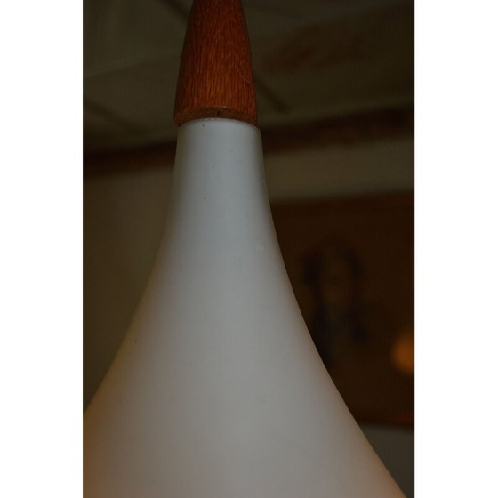 Image 1 of Suspension vintage à deux bras en verre opale par Uno et Östen Kristiansson pour Luxus, Suède 1960