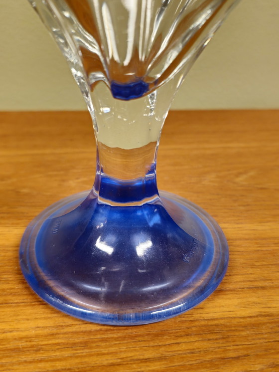 Image 1 of 4X Coupes de glace vintage Bleu Borgonovo Italie Verres