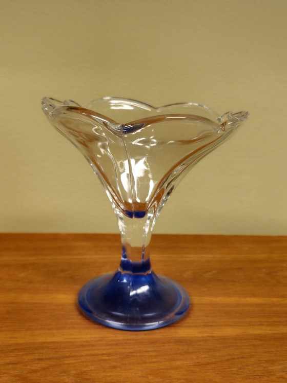 Image 1 of 4X Coupes de glace vintage Bleu Borgonovo Italie Verres