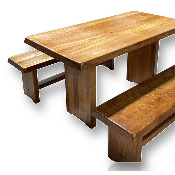 Image 1 of Ensemble de salle à manger vintage par Pierre Chapo, 1970
