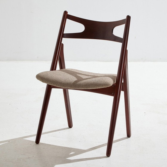 Image 1 of Ensemble de 4 chaises de salle à manger en teck modèle Ch29P Sawbuck par Hans J. Wegner pour Carl Hansen et Søn, années 1950