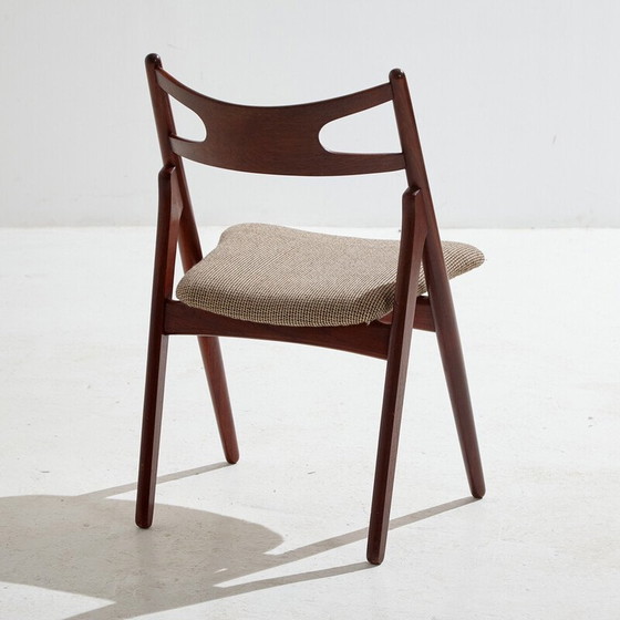 Image 1 of Ensemble de 4 chaises de salle à manger en teck modèle Ch29P Sawbuck par Hans J. Wegner pour Carl Hansen et Søn, années 1950