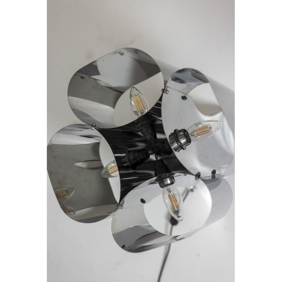 Image 1 of Lampe vintage "quadrilobe" en métal poli, France 1970