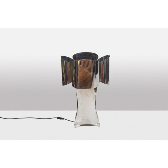 Image 1 of Lampe vintage "quadrilobe" en métal poli, France 1970
