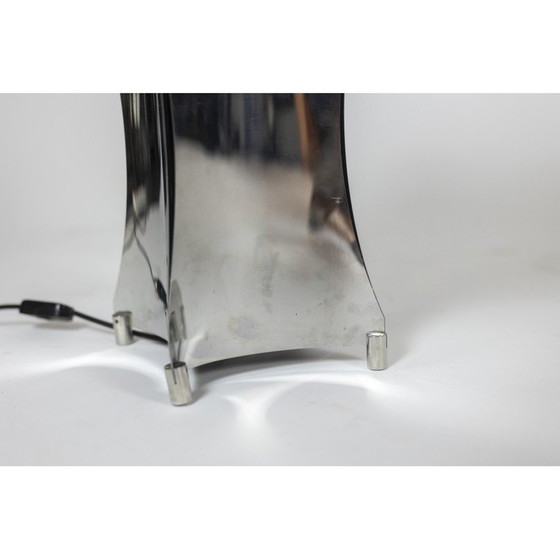 Image 1 of Lampe vintage "quadrilobe" en métal poli, France 1970