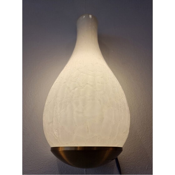 Image 1 of Paire d'appliques vintage Oeufs en verre et laiton par Jean Perzel, 1940