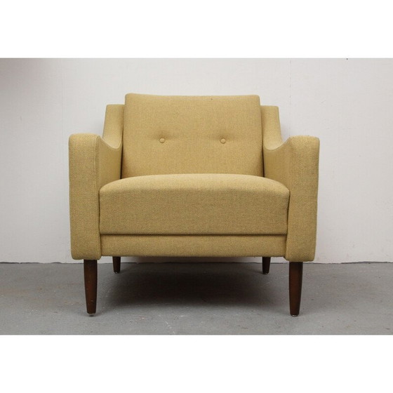 Image 1 of Fauteuil en tissu jaune - années 1950