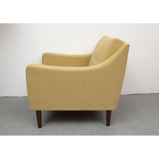 Image 1 of Fauteuil en tissu jaune - années 1950