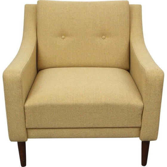 Image 1 of Fauteuil en tissu jaune - années 1950