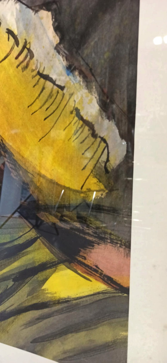 Image 1 of Vintage Origineel Aquarel Schilderij, Ingelijst