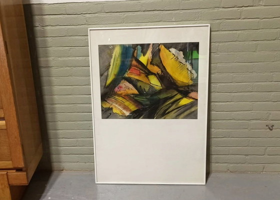 Image 1 of Vintage Origineel Aquarel Schilderij, Ingelijst