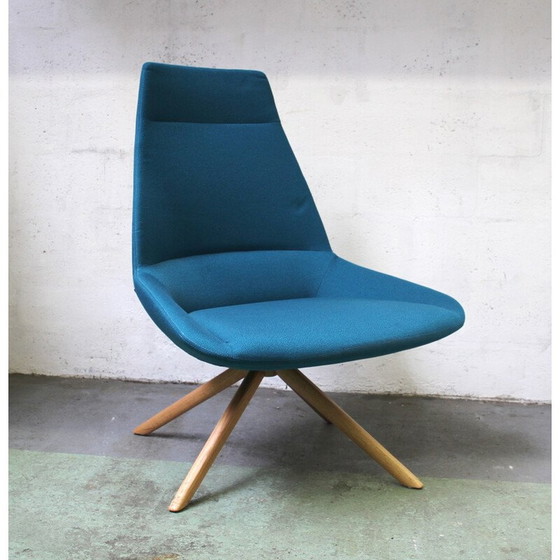 Image 1 of Fauteuils de bureau vintage Dunas XL en bois clair et tissu pour Inclass