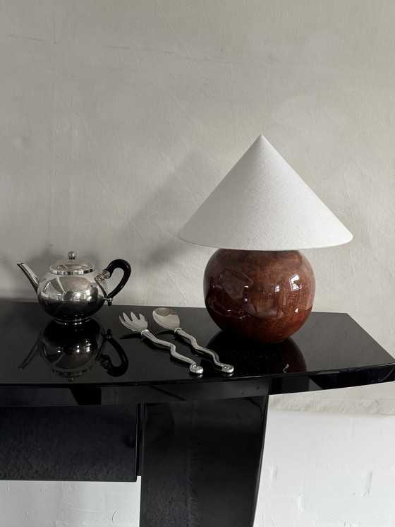 Image 1 of Console Art Déco Français Noir Brillant