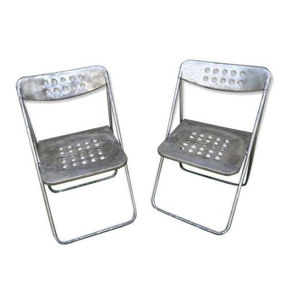 Image 1 of Paire de chaises pliantes en métal 1970