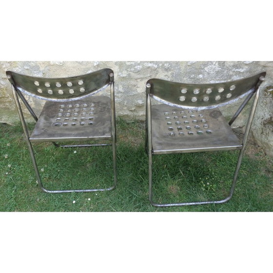 Image 1 of Paire de chaises pliantes en métal 1970