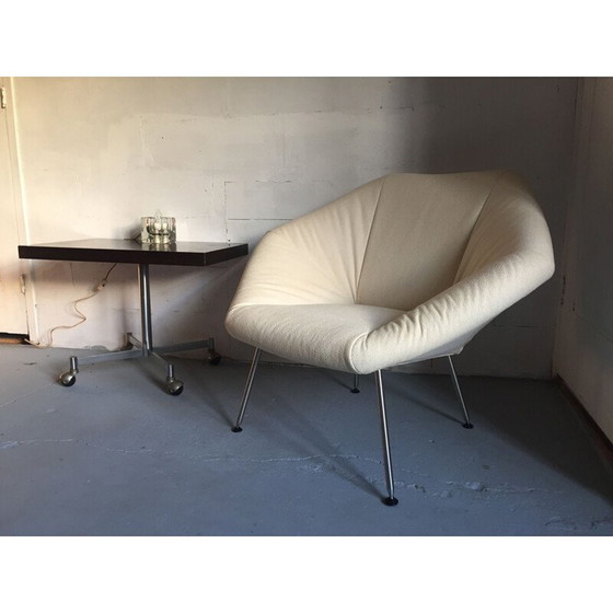 Image 1 of Fauteuil cocktail vintage avec pieds en métal et tissu