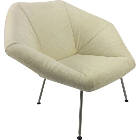 Image 1 of Fauteuil cocktail vintage avec pieds en métal et tissu