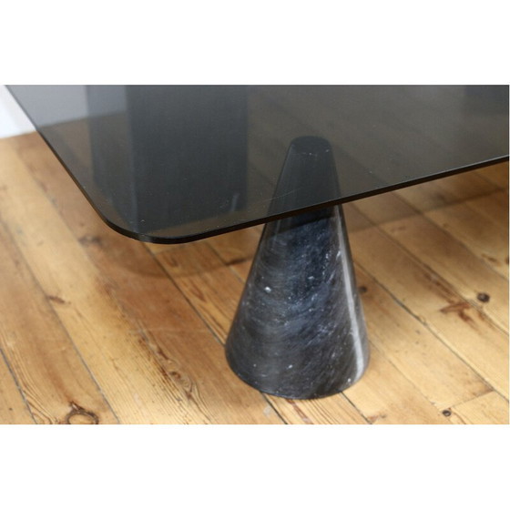 Image 1 of Table basse vintage en marbre et verre, 1970
