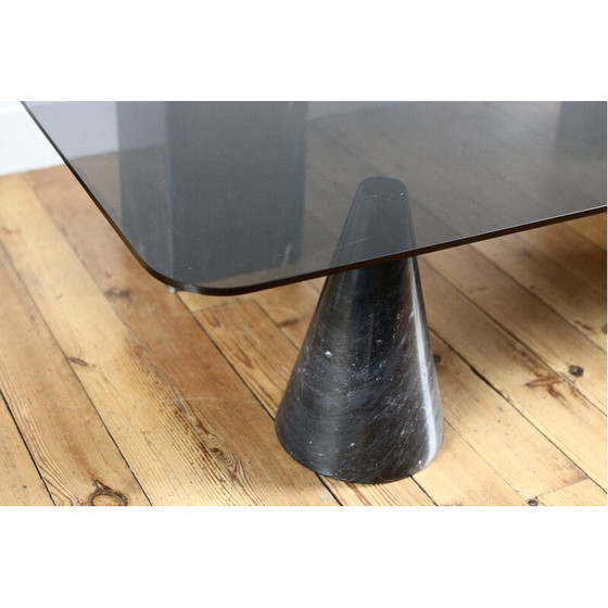 Image 1 of Table basse vintage en marbre et verre, 1970
