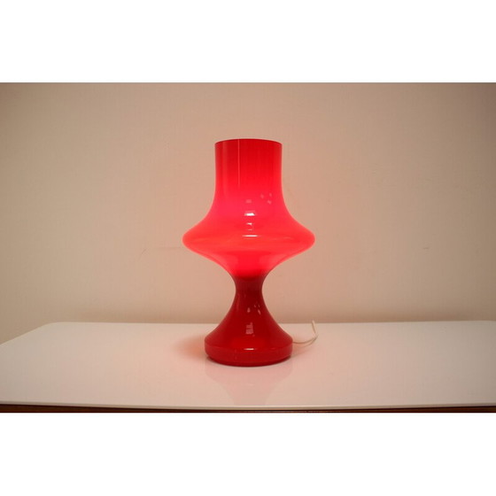 Image 1 of Lampe de table vintage en verre rouge par Stepan Tabera pour Opp Jihlava, Tchécoslovaquie 1970