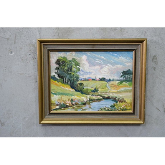 Image 1 of Peinture vintage de Georg Nilsson, Suède 1960