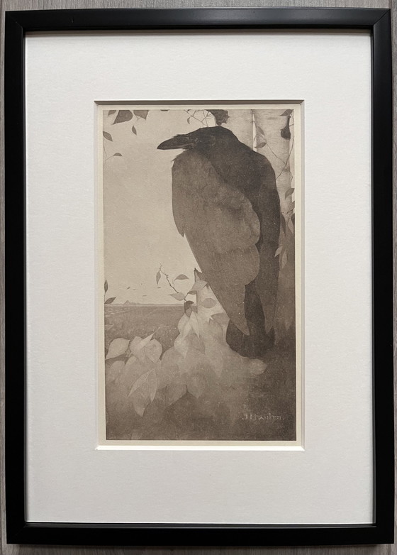 Image 1 of Jan Mankes 1889-1920 / Héliogravure Corbeau sur bouleau 1923