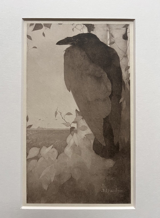 Image 1 of Jan Mankes 1889-1920 / Héliogravure Corbeau sur bouleau 1923