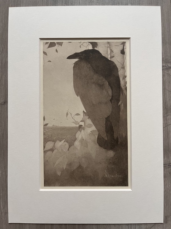 Image 1 of Jan Mankes 1889-1920 / Héliogravure Corbeau sur bouleau 1923