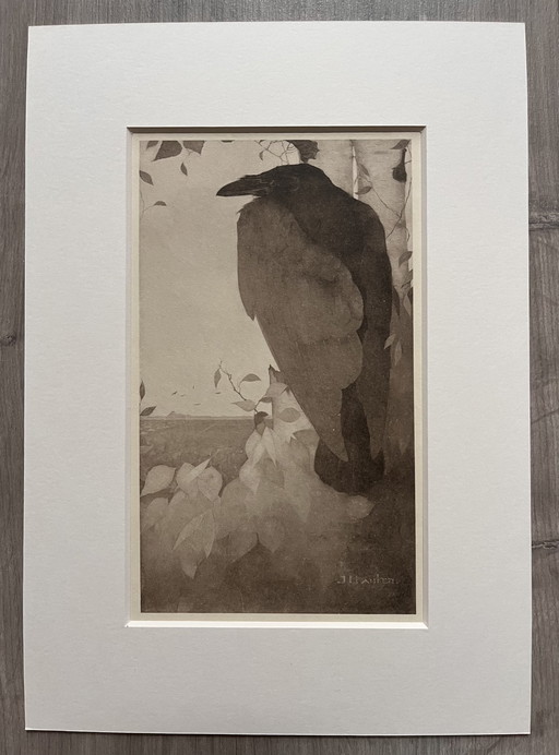 Jan Mankes 1889-1920 / Héliogravure Corbeau sur bouleau 1923