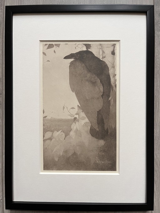 Jan Mankes 1889-1920 / Héliogravure Corbeau sur bouleau 1923