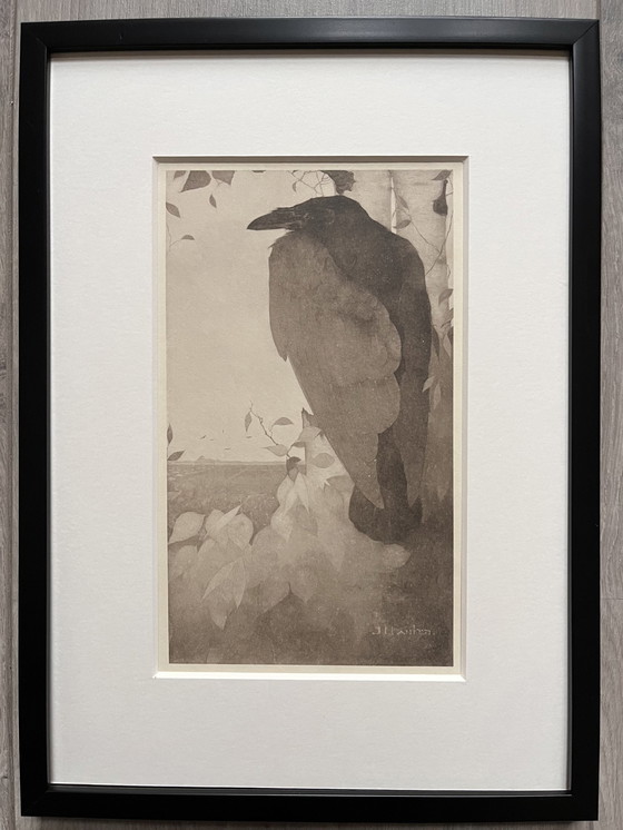 Image 1 of Jan Mankes 1889-1920 / Héliogravure Corbeau sur bouleau 1923