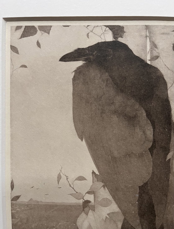 Image 1 of Jan Mankes 1889-1920 / Héliogravure Corbeau sur bouleau 1923