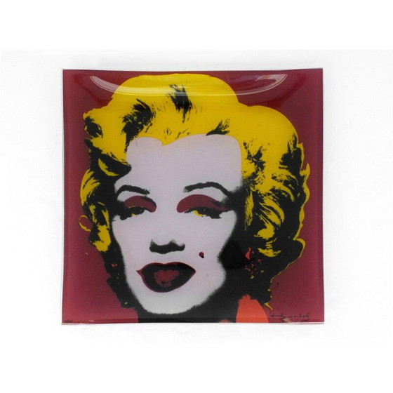 Image 1 of Vintage Rosenthal square glass celebrity series by Andy Warhol, 1980