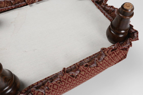 Image 1 of Petit pouf Art déco avec tapisserie d'origine, France, années 1940