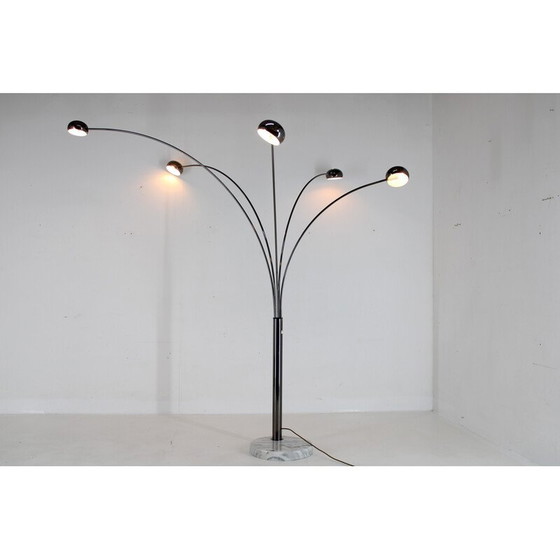 Image 1 of Lampadaire vintage Cottex à 5 bras, base en marbre, Suède 1970