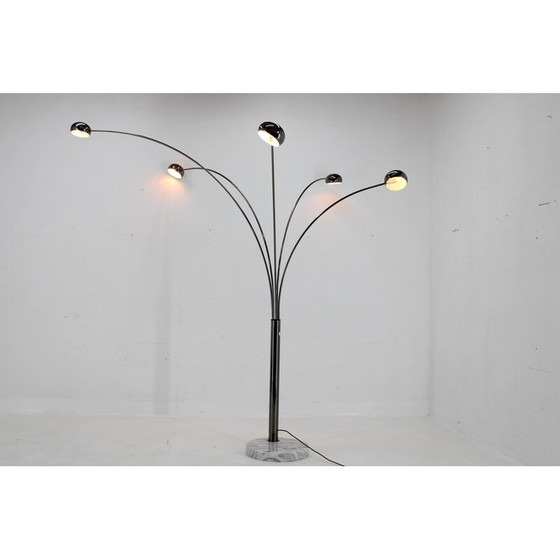 Image 1 of Lampadaire vintage Cottex à 5 bras, base en marbre, Suède 1970