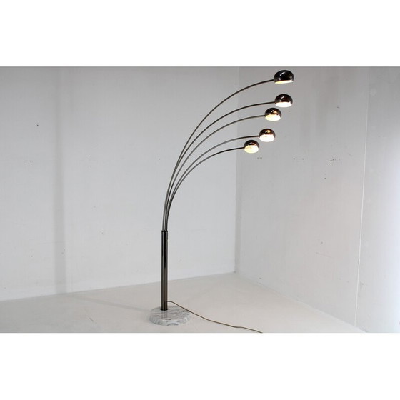 Image 1 of Lampadaire vintage Cottex à 5 bras, base en marbre, Suède 1970