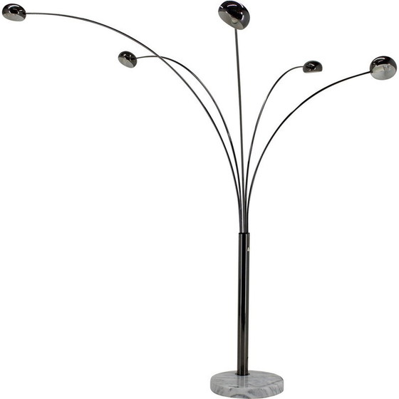 Image 1 of Lampadaire vintage Cottex à 5 bras, base en marbre, Suède 1970