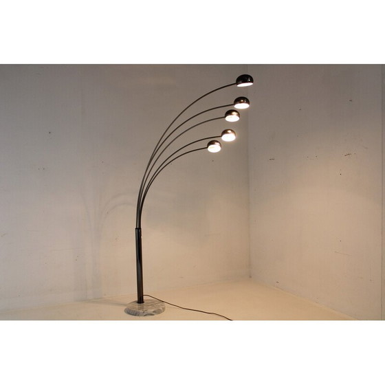 Image 1 of Lampadaire vintage Cottex à 5 bras, base en marbre, Suède 1970