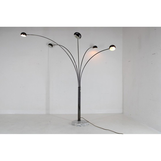 Image 1 of Lampadaire vintage Cottex à 5 bras, base en marbre, Suède 1970