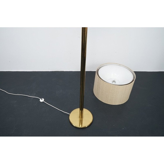 Image 1 of Lampadaire vintage en métal doré et tissu, Allemagne 1970