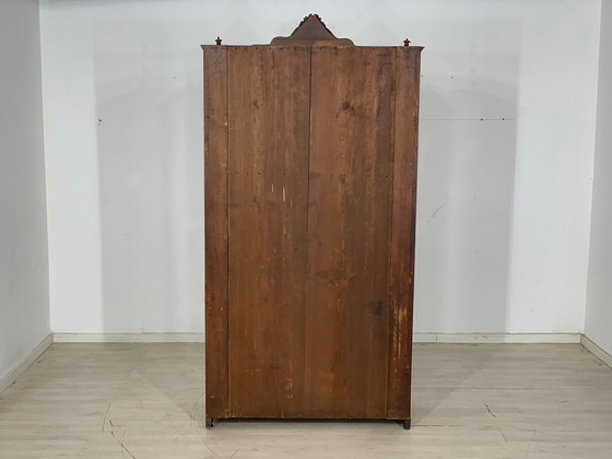 Image 1 of Secrétaire Biedermeier armoire vitrine buffet vers 1880