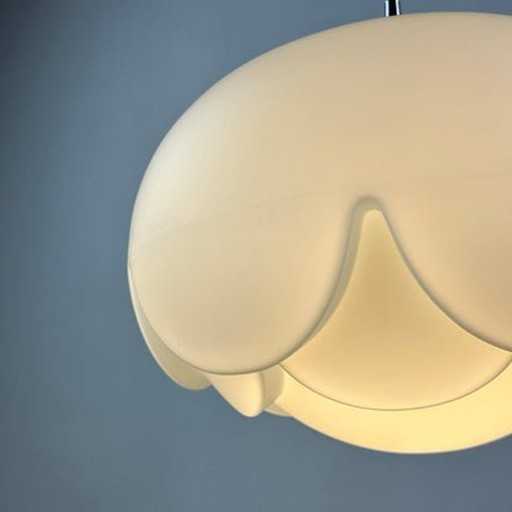 Lampe suspendue Peill & Putzler - Grand verre dépoli, forme artichaut, Xl, 1960