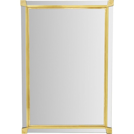 Image 1 of Miroir vintage en laiton et verre de Murano, Italie 1970