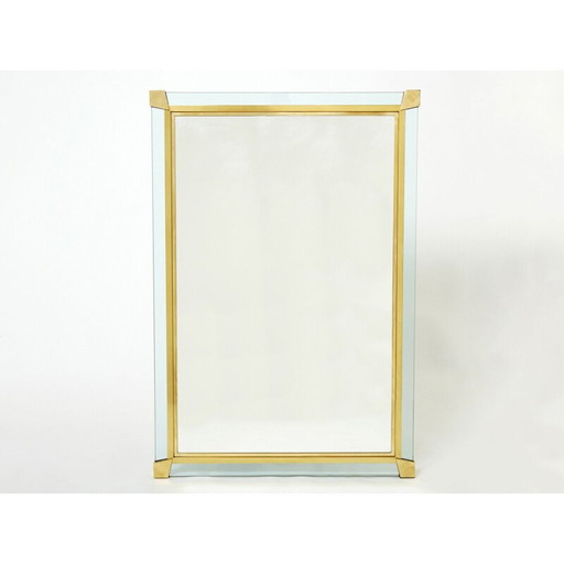 Miroir vintage en laiton et verre de Murano, Italie 1970