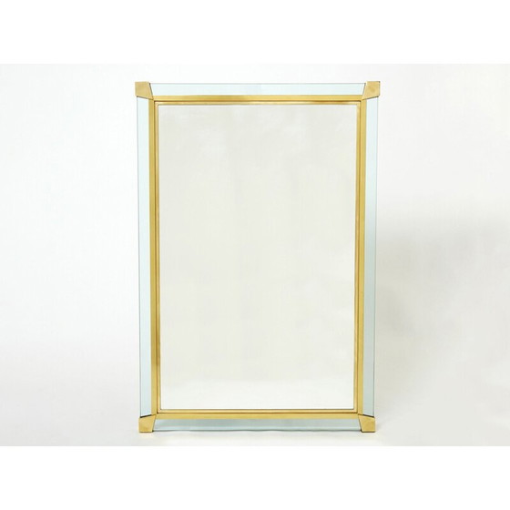 Image 1 of Miroir vintage en laiton et verre de Murano, Italie 1970